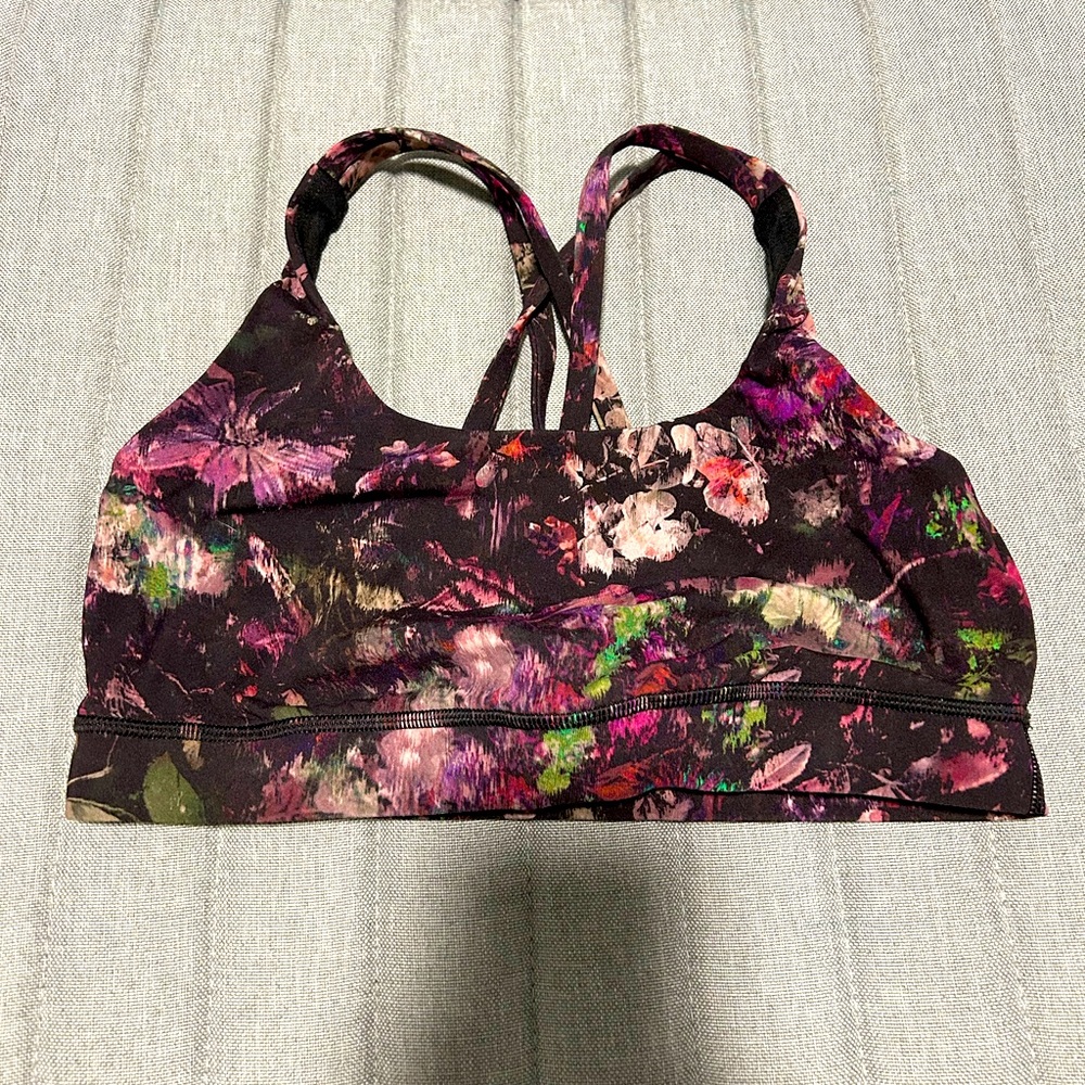 LULULEMON Energy Bra (Medium Support) in Floral Illusion Antique White